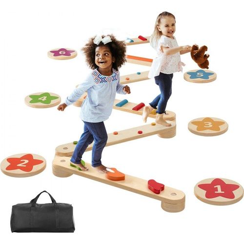Kinder Balancierbalken - 6 Stück - Balance Board für Schwebebalken - Balancierbrett für Kinder - Spielzeug zur Förderung der Balance und Koordination