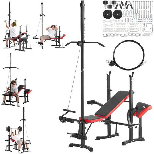 Verstellbare Hantelbank und Sit-Up-Trainingsbank - 272kg Maximale Belastung - Ganzkörpertraining - Fitnessgerät für Hausgymnastik
