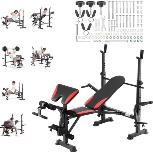 Hantelbank Sit-Up-Bank Trainingsbank - Einstellbar und Faltbar - Tragkraft 299kg - Farbe Schwarz