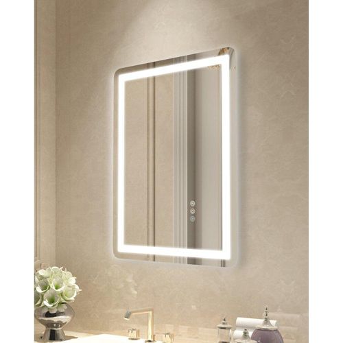 LED Badezimmerspiegel Kosmetikspiegel - 3 Farben, Wandmontage, 50x70cm - Hochwertiger Leuchtspiegel für Bad und Kosmetik