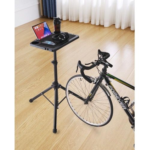 Fahrrad-Schreibtisch mit Dreieck-Unterstützung - Fahrradtrainer für Fitness - Robuster Ständer - Ergonomische Trainingsstation