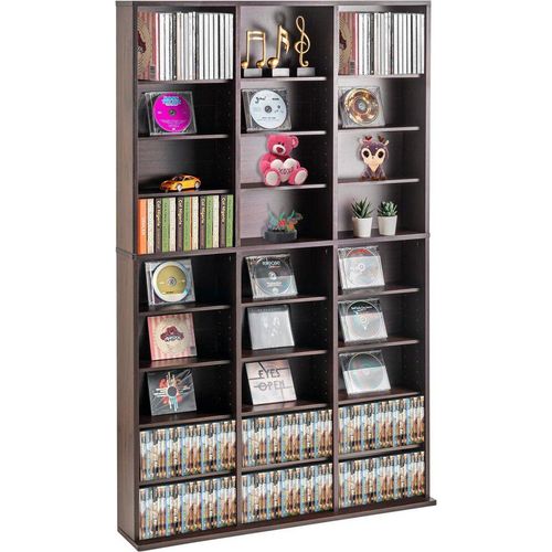 Medien-Aufbewahrungsschrank - 27 Fächer - Verstellbare DVD-Regale - 756 CDs - DVD- und CD-Organizer - Effiziente Medienaufbewahrung
