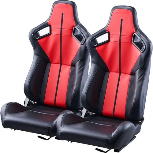 Racerstol Set aus 2, verstellbarer Racerstol, PVC-Leder, Q235B Schlitten, komfortabel, langlebig und stilvolles Design - Rennsportstuhl