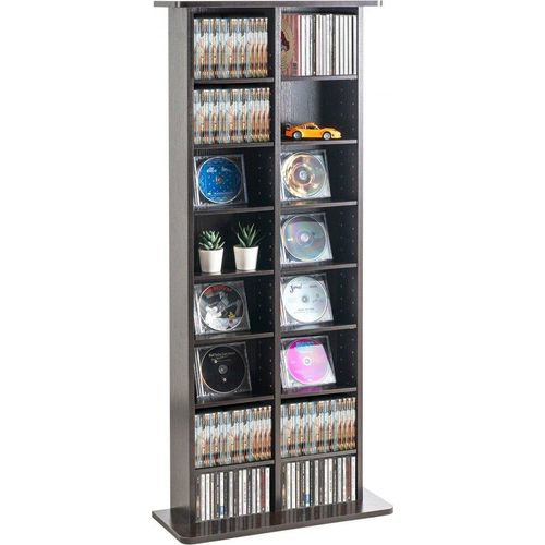 Medien-Aufbewahrungsschrank - 8 Ebenen - Verstellbare DVD-Regale - 464 CDs - Platzsparend und stilvoll - Für Wohnzimmer und Home Office