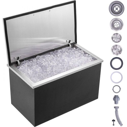 Eistruhe Drop-In - Eiskühler Eisbehälter 78,37L - Edelstahl 610x508x382mm - Hochwertige Kühlbehälter
