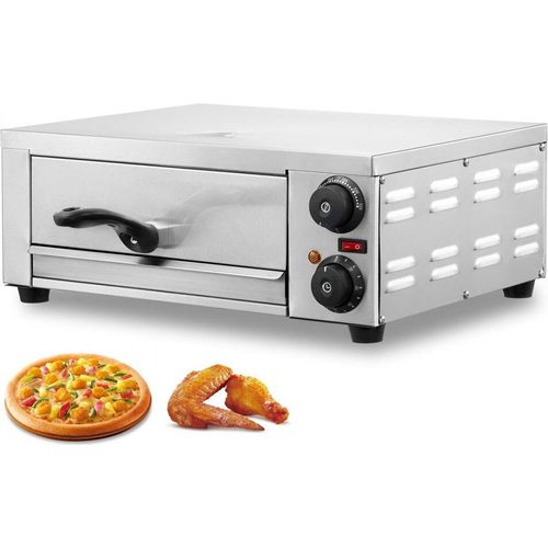 Kommerzieller Pizzaofen 305 mm - Edelstahl Elektro-Backofen mit 2 Drehknöpfen - Professionelles Pizzabacken - Gastronomie Küchengeräte