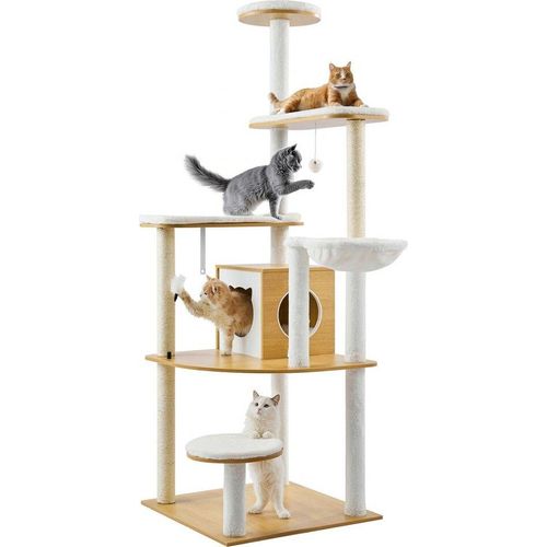 Kratzbaum Katzenbaum - Katzenkratzbaum Kletterbaum Spielbaum - 600x600x1750mm - Ideal für Katzenspiel und Kratzübungen