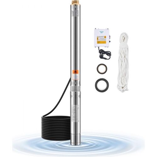 550W Edelstahl Tiefbrunnen-Tauchpumpe Wasserpumpe 174 Fuß 100L/min - Brunnenpumpe
