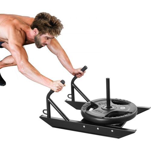 Zugschlitten für Krafttraining Fitness - Gewichtsschlitten Schwarz - Kapazität 227kg - Fitnessgeräte für Heimtraining