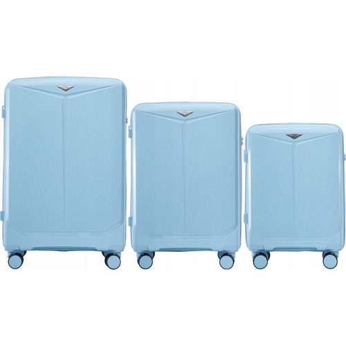 WINGS 3er Koffer Set TSA Schloss Leicht Blau