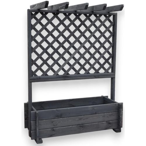 Spalier PROMADINO, grau (anthrazit), B:102cm H:140cm T:65cm, Holzwerkstoff, Rankhilfen, Pergola mit Pflanzkasten, BxTxH: 102x65x140 cm