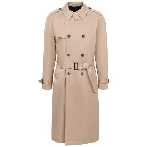 Trenchcoat BUGATTI, Herren, Gr. 54, 40, beige, 97% Baumwolle, 3% Elasthan, unifarben, casual, normal, Langarm lange Manschette, Mäntel, mit Bindegurt & Hemdkragen