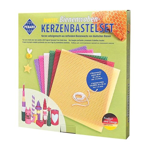 Bienenwachs Kerzen-Bastel-Set bunt, 6 Farben