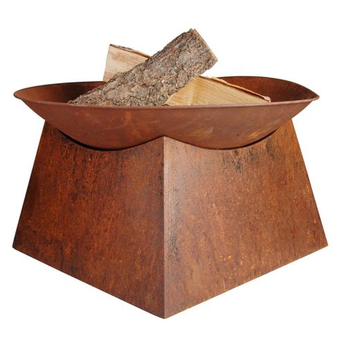 Feuerstelle Pueblo 57x33cm Garten Rostoptik Terrasse Ofen Grill Feuerschale Feuerkorb
