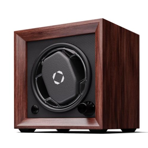 Brienz 1 Uhrenbeweger, 1 Uhr, 4 Modi, Holz-Optik, blaue Innenbeleuchtung Walnuss