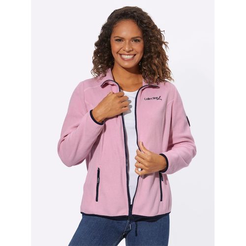 Fleecejacke CASUAL LOOKS, Damen, Gr. 54, rosa (rosé), 100% Polyester, unifarben, Langarm, Jacken