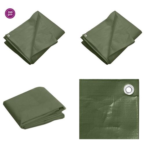 vidaXL Abdeckplane 260 g/m² 6x12 m Grün HDPE - Abdeckplane - Abdeckplanen - Plane - Tarp