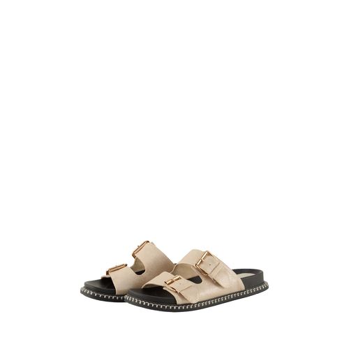 TOM TAILOR Damen Flache Sandalen mit Gold-Akzent, gold, Uni, Gr. 39