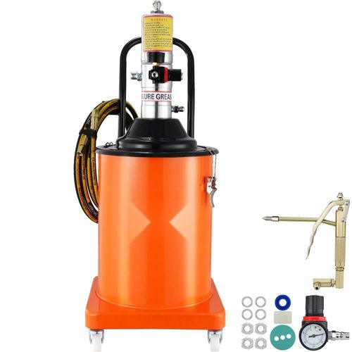 Fettpumpe 20L - Luftbetriebene Fettpumpe 0,6–0,8 MPa - Aluminiumdruckguss Pumpe -20-100℃ Betriebstemperatur - Pneumatische Fettpumpe NPT-Anschluss - Schmierfettpumpe Geeignet für 0-3# Fett.