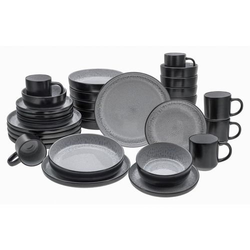Creatable Kombiservice , Hellgrau , Keramik , 30-teilig , 300 ml , lebensmittelecht , Essen & Trinken, Geschirr, Geschirr-Sets, Kombiservice