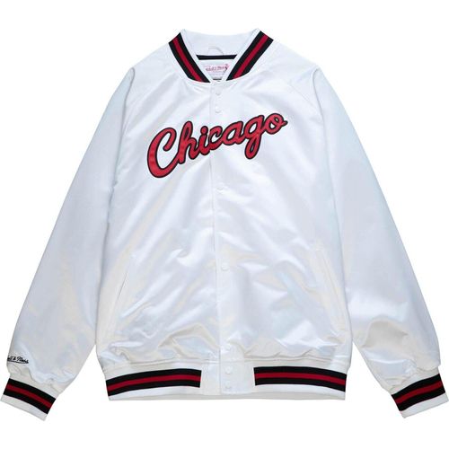 M&N Lightweight Satin Jacke - Chicago Bulls weiß - XL