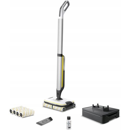 Kärcher Hartbodenreiniger FC 7 Cordless Extra, kabelloser Bodenreiniger mit 4 rotierenden Mikrofaserwalzen, Akkulaufzeit: ca. 45 min, Flächenleistung