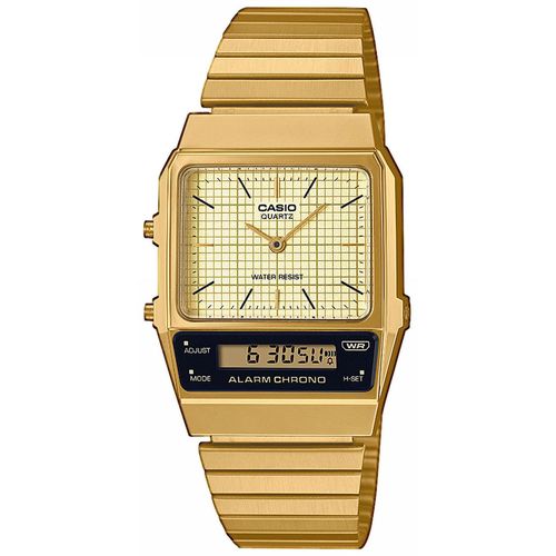 Chronograph CASIO VINTAGE, gold (goldfarben, champagnerfarben), Armbanduhren, Damen, Quarzuhr, Armbanduhr, Damenuhr,Herrenuhr,Digitaluhr,Edelstahlarmband