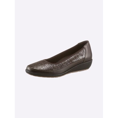 Ballerina CLASSIC, Damen, Gr. 39, rosa (bronzefarben, metallic), Glattleder, Basic, Schuhe