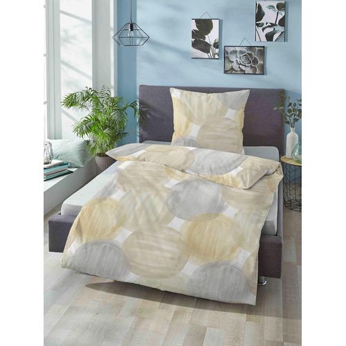Bettwäsche BIBERNA Gr. 1, gelb, B/L: 135cm x 200cm, 2-teilige Garnitur St., 2-teilige Garnitur St., Mako-Satin, B/L: 80cm x 80cm, Mako-Satin, 100% Baumwolle, Bettwäsche