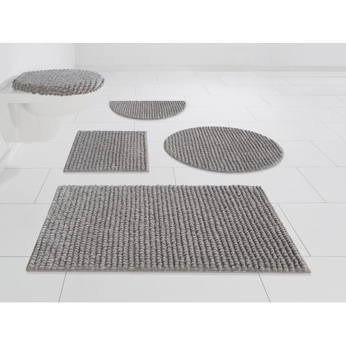 my home Badematte »Renat, Badvorleger, Badezimmer Teppich, Scandi«, fussbodenheizungsgeeignet-schnell trocknend-strapazierfähig, Badteppich, Badgarnitur, Chenille-Optik, auch als 3 tlg. Set