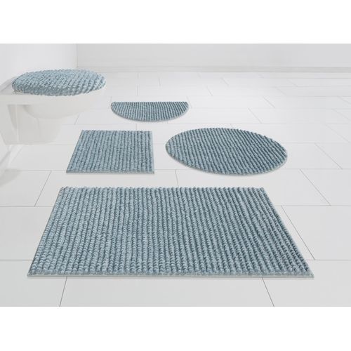 my home Badematte »Renat, Badvorleger, Badezimmer Teppich, Scandi«, fussbodenheizungsgeeignet-schnell trocknend-strapazierfähig, Badteppich, Badgarnitur, Chenille-Optik, auch als 3 tlg. Set