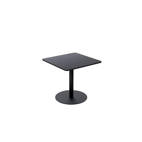 Bistrotisch Paperflow® Mezzo, melaminharzbeschichtete MDF-Platte, Stahlgestell, B 800 x T 800 x H 750 mm, schwarz/mattschwarz