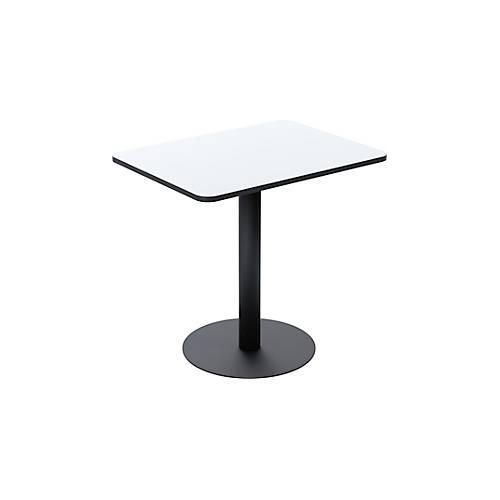Bistrotisch Paperflow Mezzo, melaminharzbeschichtete MDF-Platte, Stahlgestell, B 600 x T 800 x H 750 mm, weiß/mattschwarz