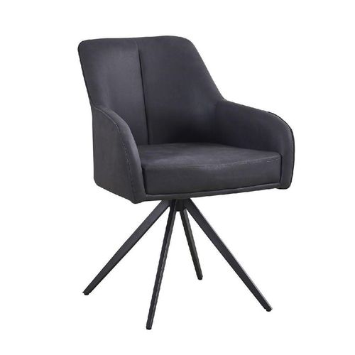 Livetastic Armlehnstuhl , Schwarz , Holz, Metall, Textil , Pappel , Sperrholz , Drehkreuz , 62x83x62 cm , Sitzfläche 360° drehbar , Esszimmer, Stühle,