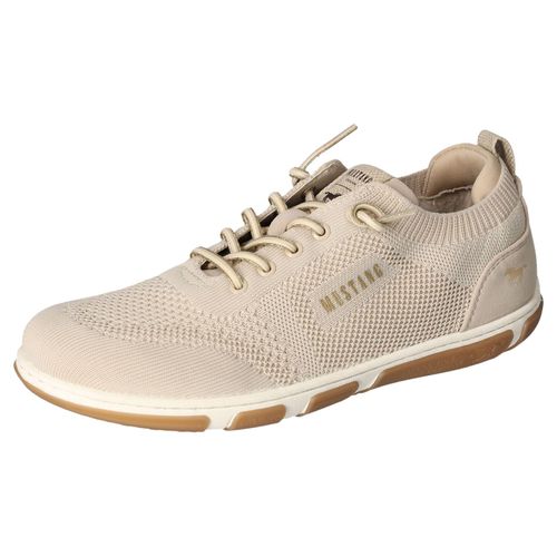 Slip-On Sneaker MUSTANG SHOES, Damen, Gr. 43, beige, Textil, casual, Schuhe, Freizeitschuh, Halbschuh, Schlupfschuh, mit Elastik-Schnürsenkel