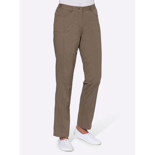 Stretch-Hose CASUAL LOOKS, Damen, Gr. 54, Normalgrößen, grau (taupe), 98% Baumwolle, 2% Elasthan, unifarben, lang, Hosen