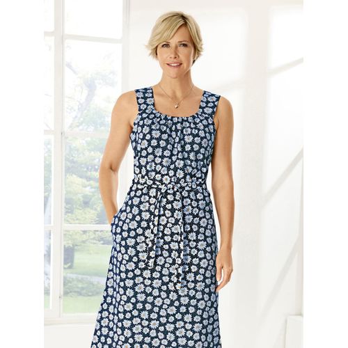 Kochschürze CLASSIC BASICS, Damen, Gr. 58, blau (marine, geblümt), Baumwolle, Schürzen