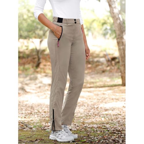 Funktionshose CASUAL LOOKS, Damen, Gr. 36, Normalgrößen, braun (schlamm), 95% Polyamid, 5% Elasthan, unifarben, lang, Hosen