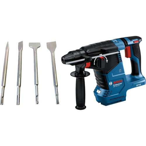 Bosch GBH 18V-24 C Professional Akku Bohrhammer 18 V 2,4 J Brushless SDS plus + 4 tlg. Meißel Set - ohne Akku, ohne Ladegerät