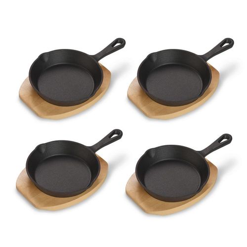 Echtwerk Pfannenset , Schwarz , Metall , 4-teilig , 0,25 L , rund , 15x3.5x25 cm , kratzfest , Kochen, Pfannen, Pfannensets