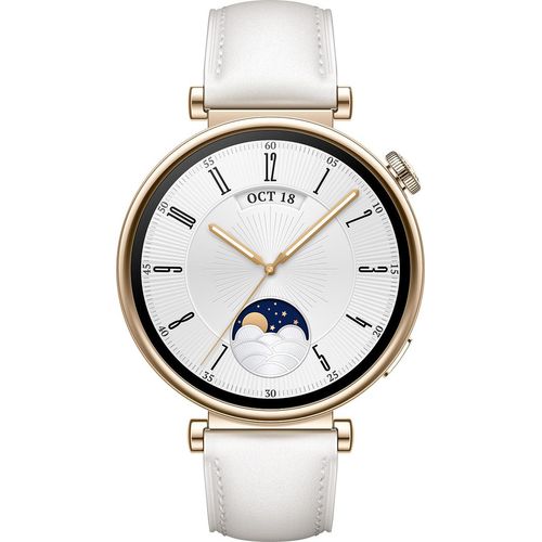 Huawei Watch GT4 41mm Smartwatch Sport Uhr Weiß Leder Band AMOLED Display GPS