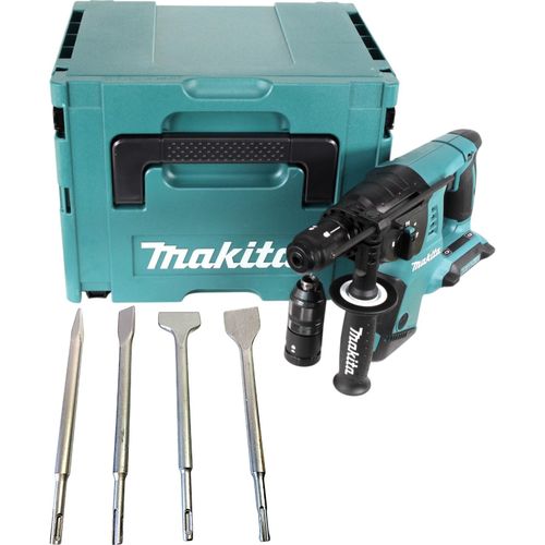 Makita DHR 264 ZJ Akku Bohrhammer 36 V ( 2x 18 V ) 3,0 J SDS-Plus + 4 tlg. Meißel Set + Makpac - ohne Akku, ohne Ladegerät