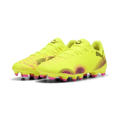 Fußballschuh PUMA "FUTURE 8 PLAY FG/AG Fußballschuhe Damen", Gr. 38, gelb alert schwarz sun struck pink, Obermaterial: Synthetik; Futter: Textil; Innensohle: Textil; Laufsohle: Synthetik, Schuhe