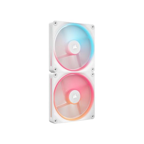 Corsair iCUE LINK LX140-R 2-pack - Gehäuselüfter - 140mm - Weiß mit RGB-Beleuchtung - 37 dBA