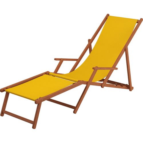 Gartenliege gelb Liegestuhl klappbare Sonnenliege Deckchair Strandstuhl Gartenmöbel 10-302 F
