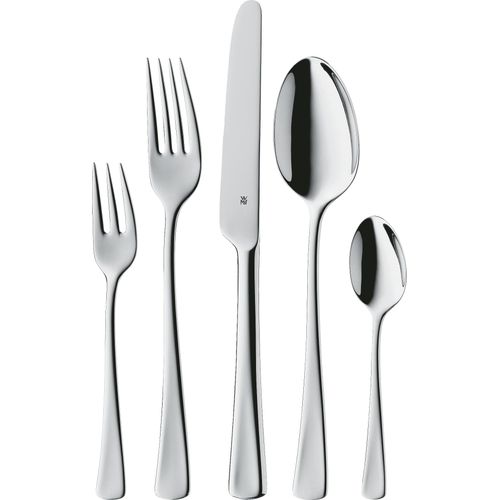 WMF Denver Besteckset, 12 Personen, 60-teilig, Monobloc-Messer, Cromargan Edelstahl poliert, glänzend, spülmaschinengeeignet