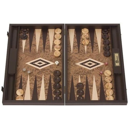 Walnuss Holz exklusives Backgammon Set - 60 x 47,5 cm