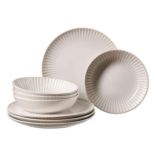 Ritzenhoff Breker Tafelservice Milla , Creme , Keramik , 8-teilig , 19x28x28 cm , Essen & Trinken, Geschirr, Geschirr-Sets, Tafelservice