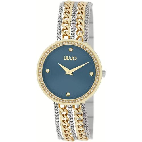 Uhr, Woman, Chains, Gold\Blue