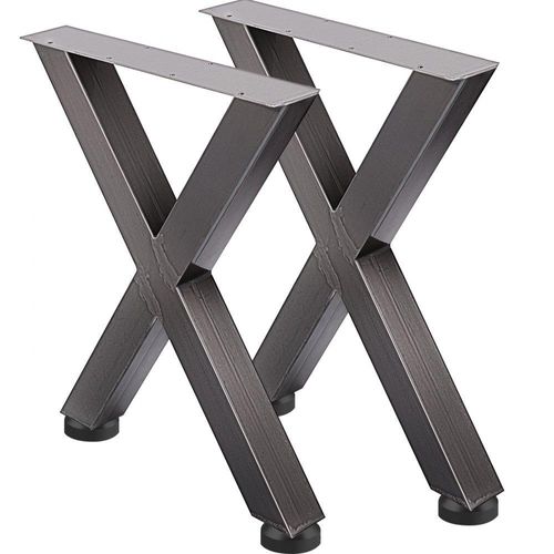 Tischbeine 720x600 mm X-Frame - Tischgestell 28x24 Zoll - Tischbein Metall Schwarz - Einfache Montage - Tischzubehör